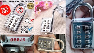 10 Digit Push Button Combination security Padlock for doors locker Number Code Lock