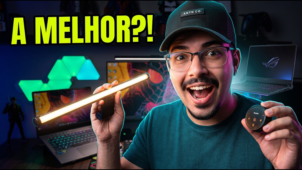 A Screenbar PERFEITA da Quntis! (Controle Sem Fio + Backlight) HY214 Review