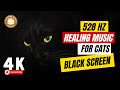 528 Hz Healing Frequency Music for Sick Cats Black Screen 🐱 Relaxing Music for Cat