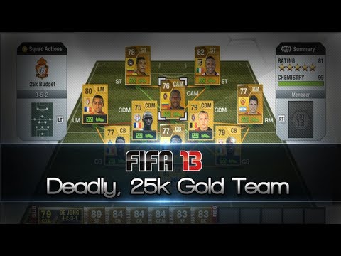 FIFA 13 | Deadly, 25k Gold Team w/ Superb Workrates! | (Ultimate Team Squad Builder)