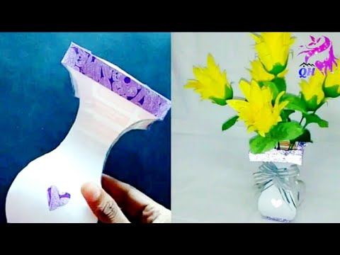 How to make Flower Pot using Chart Paper || Homemade products || Queen's home Video