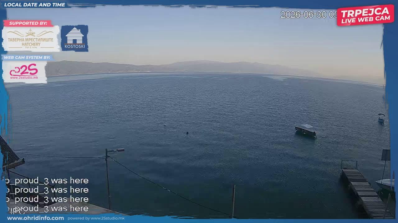 Live webcam view of Trpejca a orillas del lago Ohrid