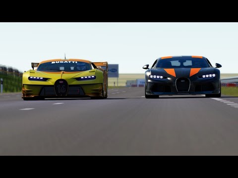 Bugatti Vision GT vs Bugatti Chiron Super Sport 300+ at Palanga Circuit