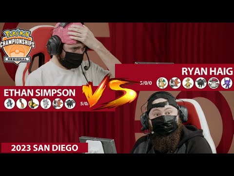 Pokémon VGC Ryan Haig vs Ethan Simpson 2023 San Diego Regional Championship VG Day 1 Swiss R6