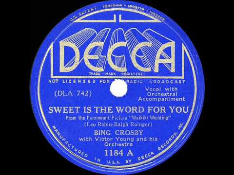 1937 Bing Crosby - Sweet Is The Word For You