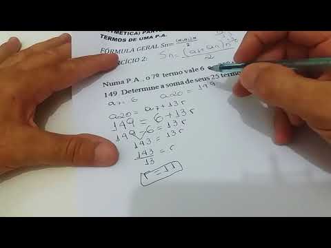AULA 145   PROGRESSÃO ARITMÉTICA  ( PARTE 4 ) SOMA DOS TERMOS DE UMA P A