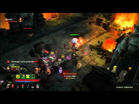 Diablo III playing Barbarian (PS3) Inferno part 31