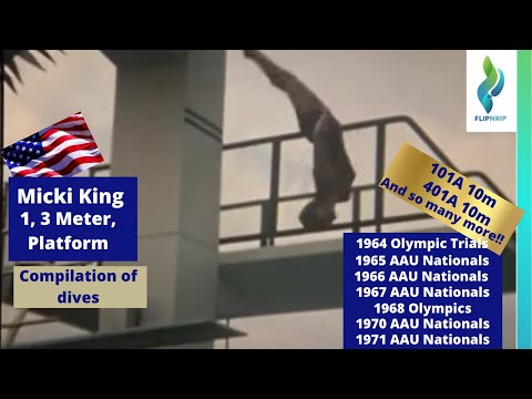 1964 1972 USA Diving Olympic Trials, AAU Nationals - Micki King - Compilation of dives