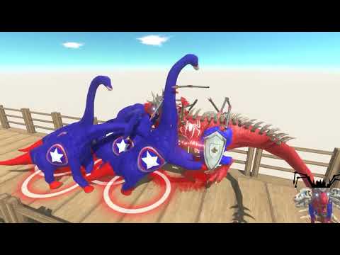 Super Spiderman T rex Evolution vs Dinosaurs Fighting in Animal Revolt Battle Simulator