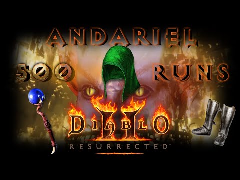 Diablo 2 Resurrected (D2R) - 500 Andariel HELL Runs Drop HIGHLIGHTS [FINALLY - Amazing War Travs]