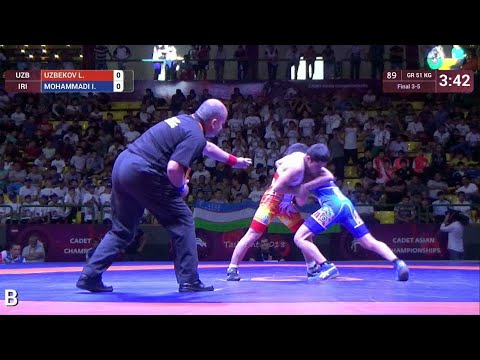 BRONZE GR - 51 kg: L. UZBEKOV (UZB) v. I. MOHAMMADI (IRI)