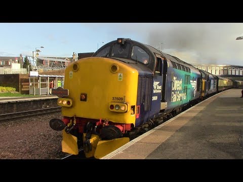 200 SUBSCRIBER SPECIAL 37609 & 37259 ERUPT out of Larbert on 1Z37 14.4.17