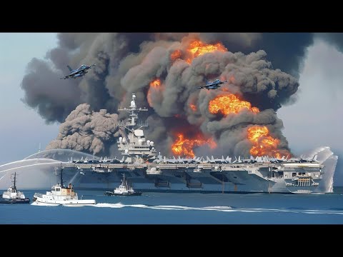 1 MINUTE AGO! Ukrainian F-16 fighter jets destroy a Russian aircraft carrier full of fighter jets!