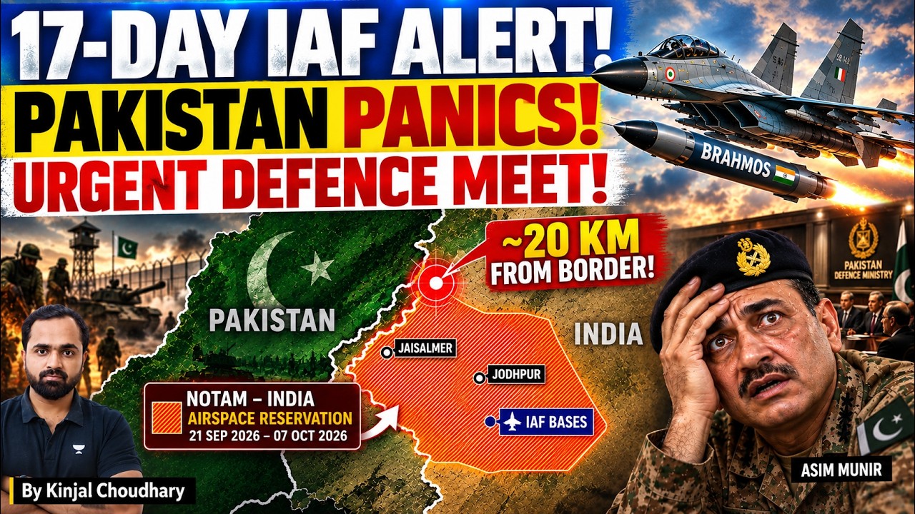 India Issues 17-Day IAF NOTAM 20 KM From Pakistan Border! Munir Panics, Calls Urgent Meeting! Kinjal