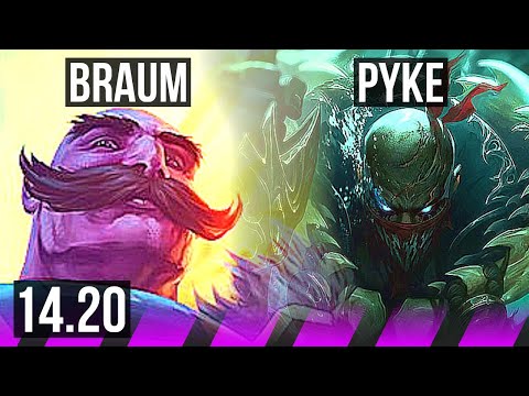 BRAUM & Ashe vs PYKE & Kai'Sa (SUP) | 1/1/18, Rank 8 Braum | KR Challenger | 14.20