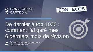 De dernier à top 1000 : comment j'ai géré mes 6 derniers mois de révision