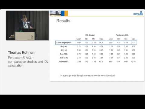 Thomas Kohnen - Pentacam® AXL: Comparative studies & IOL calculation
