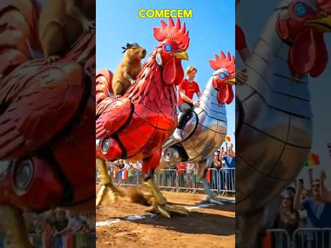 Cappy na competição de galos robôs, algo aconteceu... capi #capivara #engraçado