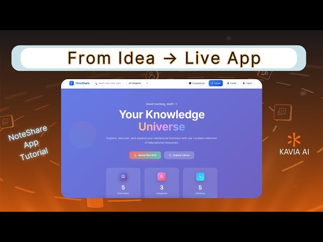 KAVIA AI App Builder Tutorial - Note & PDF Sharing App
