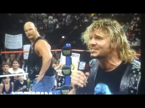 Brian Pillman Blindside Attacked By Stone Cold Puts Leg in Steel Chair & Jumps on it - Steve Austin