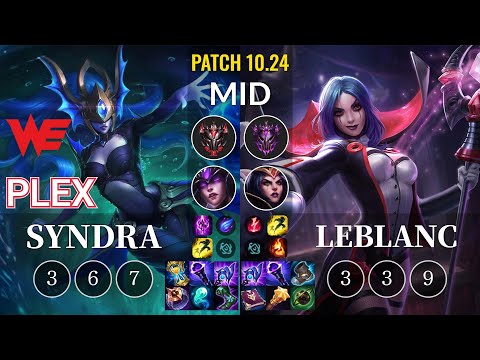 WE Plex Syndra vs LeBlanc Mid - KR Patch 10.24