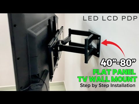 How to Install a Flat Panel TV Wall Mount | Heavy Duty Double Arm TV Wall Mount Adjustable Bracket