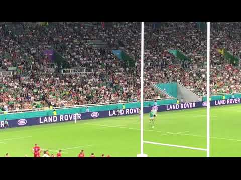 Beautiful conversion kick by Jonathan Sexton,fly-half(standoff) of Ireland 1/3    ,03/10/19