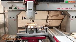 MÁY CNC 3D 5 Trục Exis Woodmaster gia công mọi ghế khó