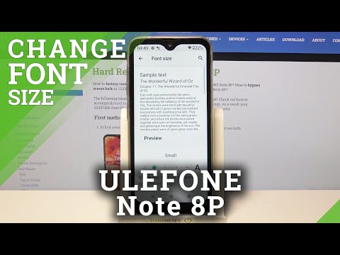 Change Font Size / Manage Display Settings - ULEFONE Note 8P