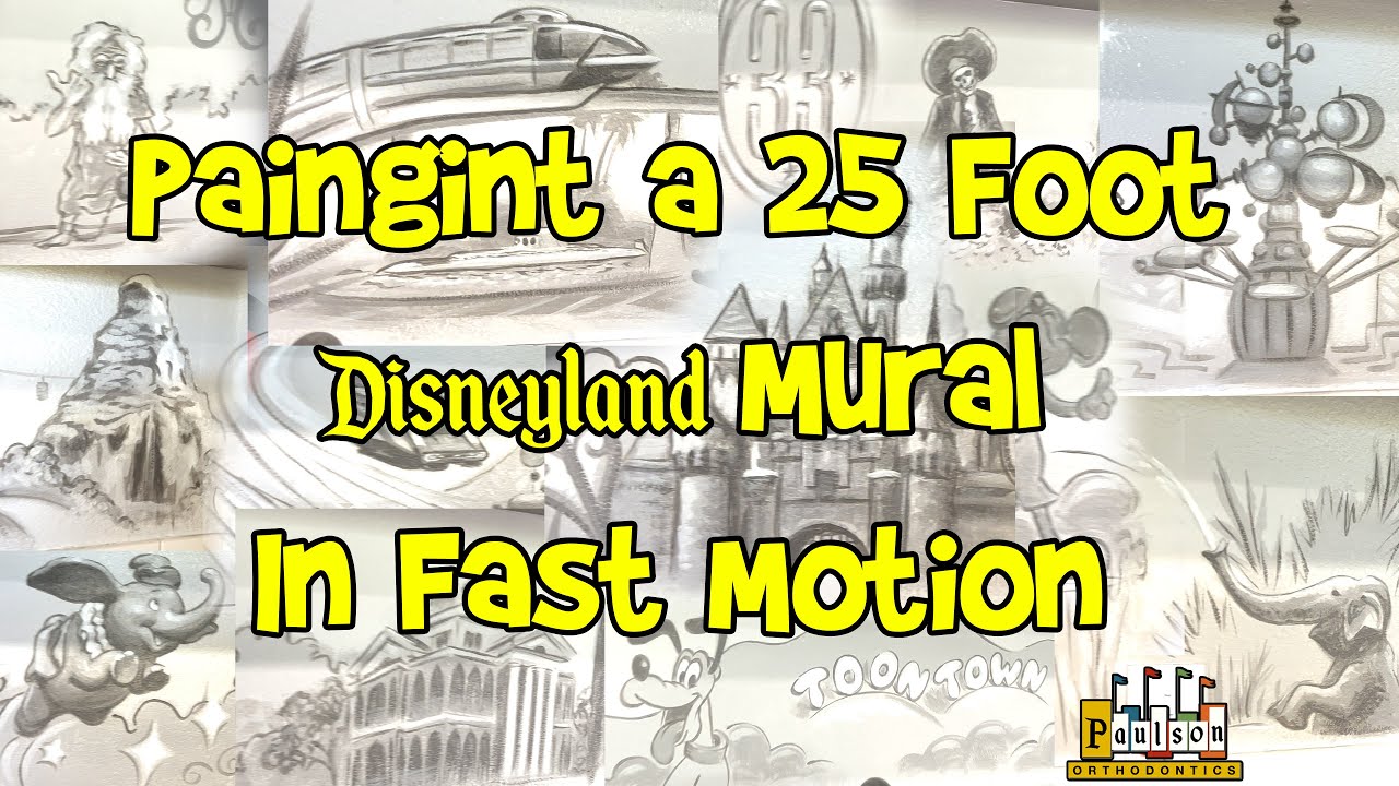 Making a 25 foot Disneyland Mural in Fast Forward - Paulson Orthodontics - Disneyland Design Office