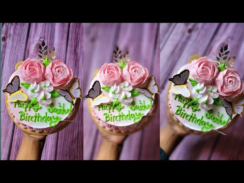 2 flavor mix cake decoration ideas strawberry & vanilla flavor cake 🤤🎂