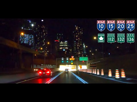 [2023/10] Montreal Highways at Night - A-10, A-15, A-20, A-25, R-132, R-136 & Champlain Bridge