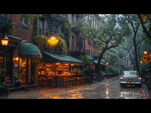 Nostalgic Rainy Day Jazz in New York ☕Cozy Coffee Shop Ambience and Quiet Jazz Music for Focus ,Calm