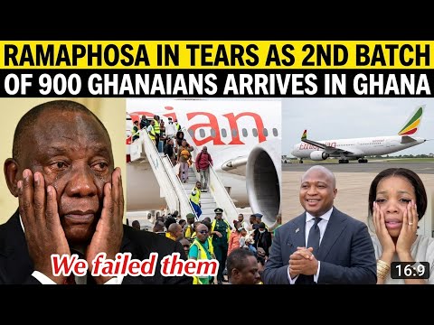 RAMAPHOSA IN TEARS😭 AS 2ND BATCH OF OVER 900 GHANAIANS LEFT SOUTH AFRICA 🇿🇦 TO GHANA TODAY 