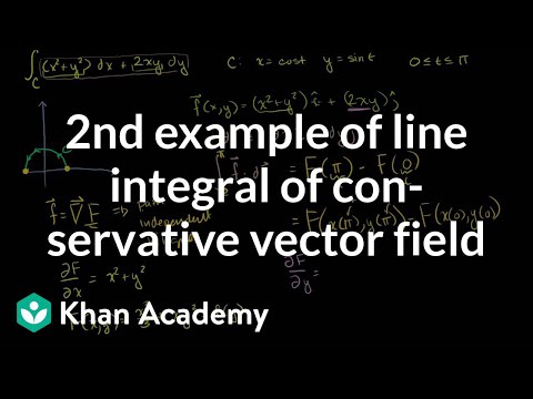 Second Example of Line Integral of Conservative Vector Field 
