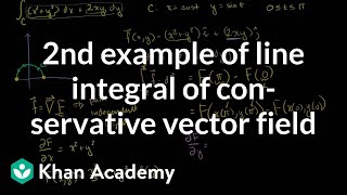 Second Example of Line Integral of Conservative Vector Field