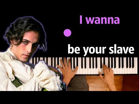 Måneskin - I wanna be your slave ● караоке | PIANO_KARAOKE ● ᴴᴰ + НОТЫ & MIDI