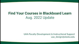 UAA Blackboard Learn Ultra Navigation: Find Your Courses