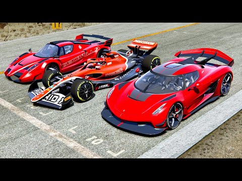 Koenigsegg Jesko vs Formula Hybrid X vs Gemballa Mig U1 - Old Monza
