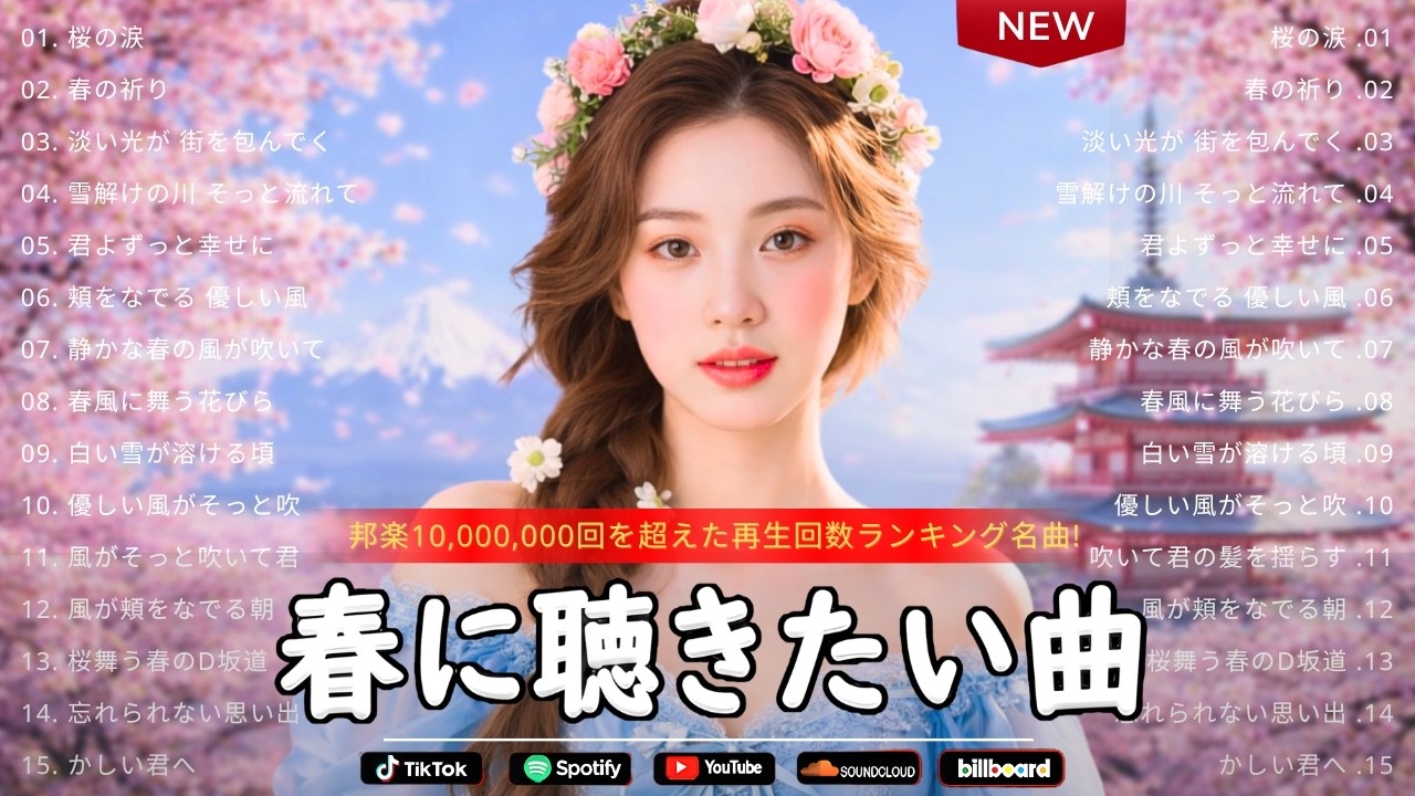 🌸【永久保存版】春ソング 名曲メドレー 2026｜聴いた瞬間泣ける…卒業・桜・新生活に聴きたい懐かしの90年代・2000年代 邦楽ヒット決定版