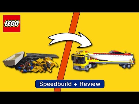 Lego City 4643 power boat transporter - Speedbuild and review.