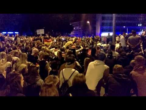 Münster Ludgerikreisel nach Sieg gegen Italien 2.7.2016