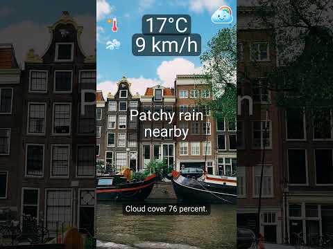 Amsterdam: Today’s highlights → Patchy rain nearby, 17°C, wind 9 km/h