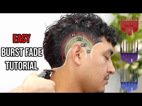 BLURRY BURST FADE TUTORIAL on Curly Hair - Step by Step Barber Tutorial for Beginning Barbers 💈