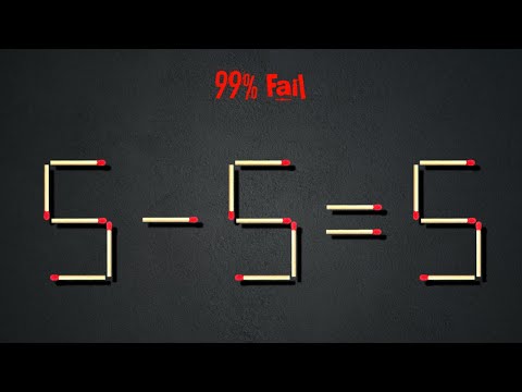 Turn the wrong equation into correct  | Matchstick Puzzle 5-5=5