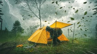 SCARIEST BAD WEATHER EVER‼️CAMPING LONG IN HEAVY RAIN and THUNDERSTORM ‼️
