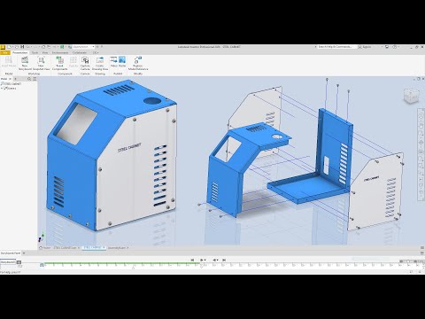 Autodesk inventor Create Steel Cabinet Advanced  EXERCISE 118