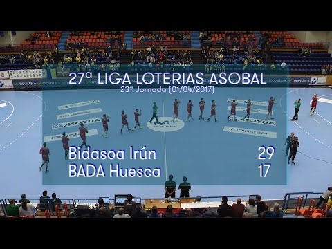 LIGA LOTERIAS ASOBAL J23 Bidasoa Irún - BADA Huesca 29 - 17