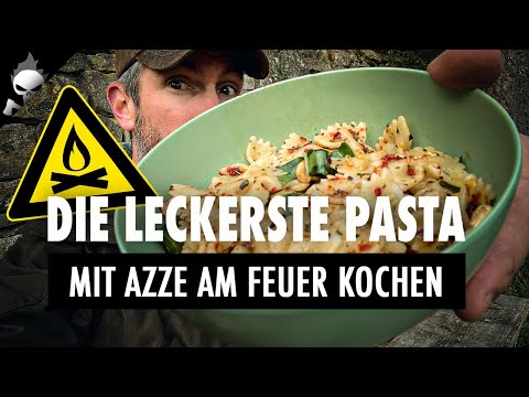 Die LECKERSTE PASTA am LAGERFEUER mit Azze kochen! Koche #MitMir in der Outdoor-Küche
