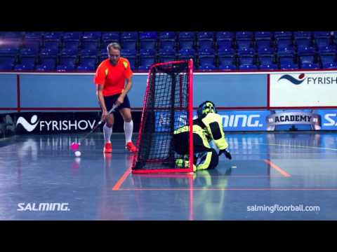 Stopping inzone play, Salming Floorball Academy Goalie school with Viktor Klintsten